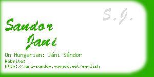 sandor jani business card